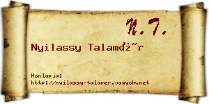 Nyilassy Talamér névjegykártya